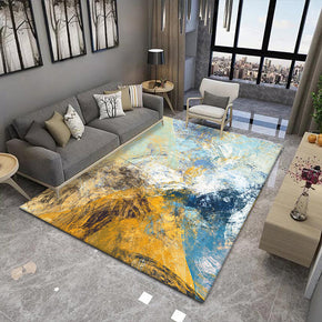 Green Blue Yellow Modern Painted Pattern Gradient Rugs Area Carpets for Office Living Room Hall Bedroom