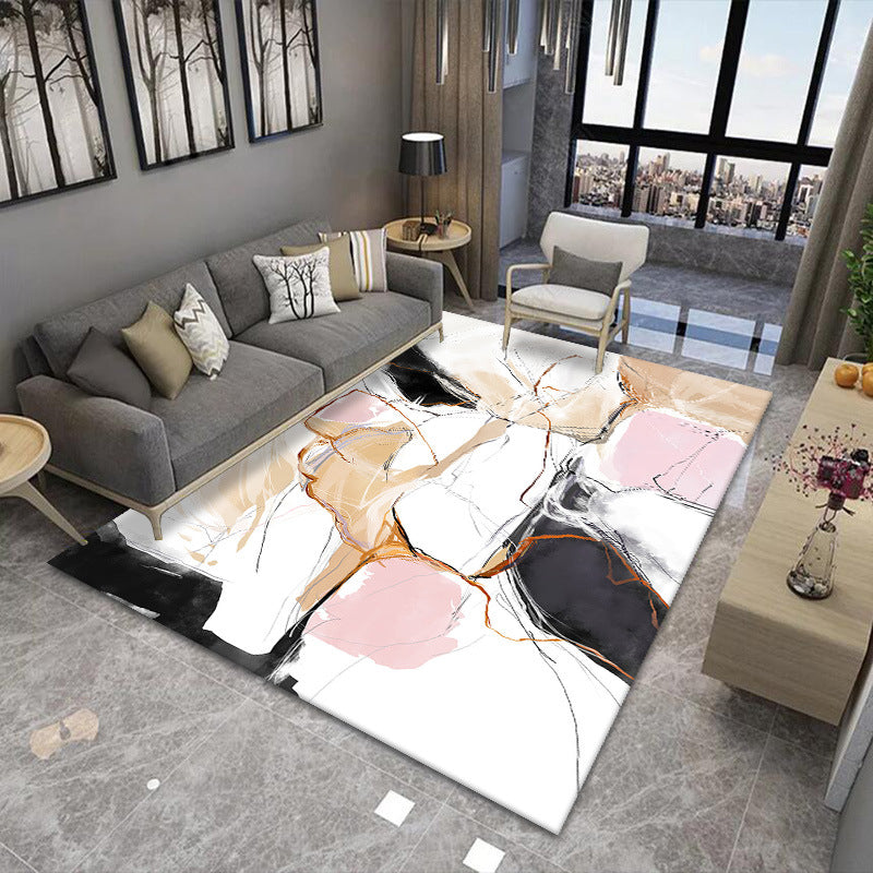 Pink Black White Modern Painted Pattern Gradient Rugs Area Carpets for Office Living Room Hall Bedroom