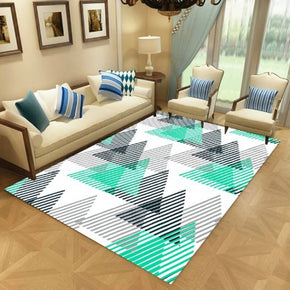 Green Grey Striped Red Moroccan Simple Modern Rugs Patterned Polyester Carpets for Hall Dining Room Bedroom Living Room Office