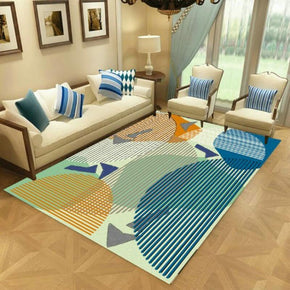 Modern Geometric Striped Simple Moroccan Rugs Polyester Carpets Patterned for Hall Dining Room Bedroom Living Room Office