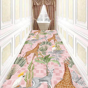 Pink Corridor Aisle Household Carpets Modern Polyester Patterned Simple Rugs for Hall Dining Room Bedroom Living Room Office