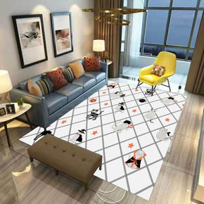 Grey Diamond Striped Simple Modern Polyester Patterned Carpets for Hall Dining Room Bedroom Living Room Office