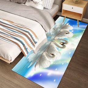 Blue Swan Modern Simplicity Polyester Rugs Patterned Bedside Carpets for Hall Dining Room Bedroom Living Room