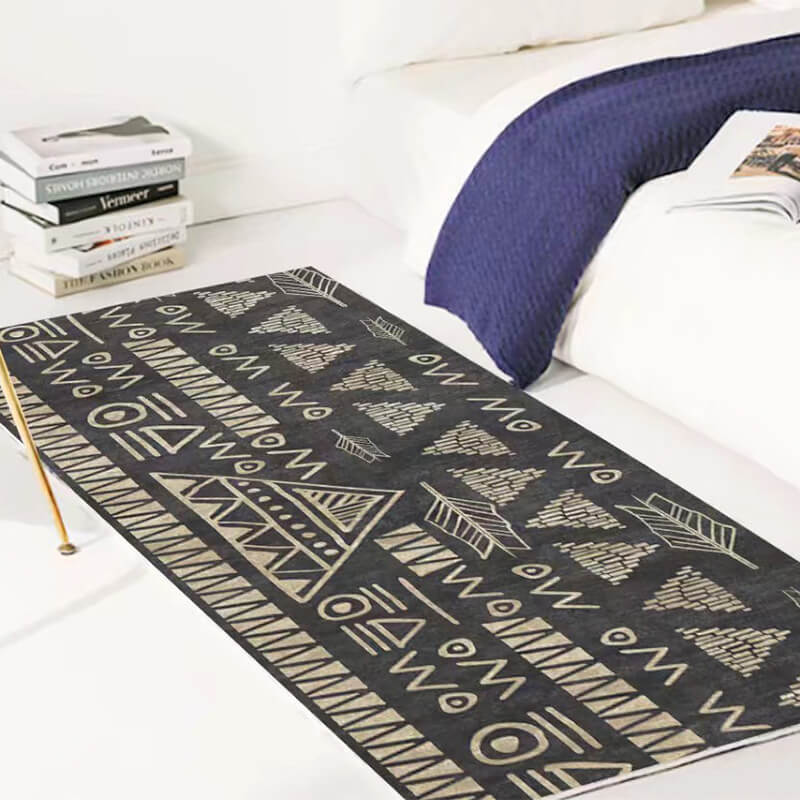 Moroccan Modern Simplicity Polyester Rugs Patterned Bedside Carpets for Hall Dining Room Bedroom Living Room