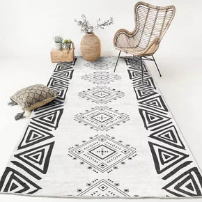 White Grey Moroccan Modern Simplicity Polyester Rugs Patterned Bedside Carpets for Hall Dining Room Bedroom Living Room