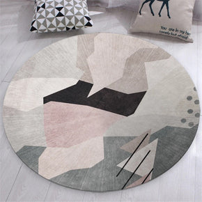 Multicolour Irregular Geometric Patterned Round Modern Rug for Living Room Bedroom Kitchen Hall