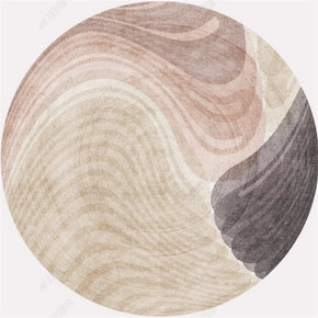 Three-color Block Pattern Round Modern Rug for Living Room Bedroom Kitchen Hall
