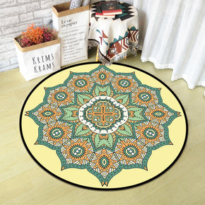 Beautiful Vintage Printed Patterned Round Modern Rug for Living Room Bedroom Kitchen Hall 07