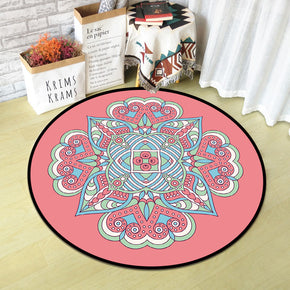 Beautiful Vintage Printed Patterned Round Modern Rug for Living Room Bedroom Kitchen Hall 09
