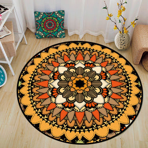 Colourful Vintage Printed Patterned Round Modern Rug for Living Room Bedroom Kitchen Hall 01