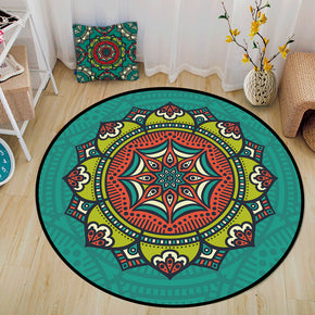 Colourful Vintage Printed Patterned Round Modern Rug for Living Room Bedroom Kitchen Hall 03