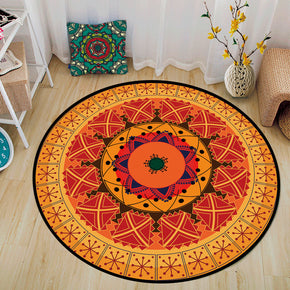Colourful Vintage Printed Patterned Round Modern Rug for Living Room Bedroom Kitchen Hall 05