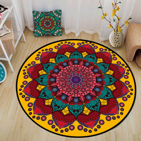 Colourful Vintage Printed Patterned Round Modern Rug for Living Room Bedroom Kitchen Hall 09