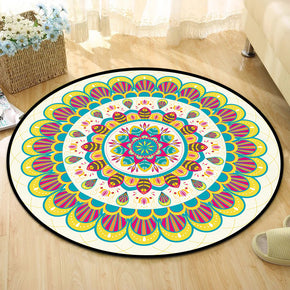 Gorgeous Vintage Printed Patterned Round Modern Rug for Living Room Bedroom Kitchen Hall 04
