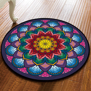 Gorgeous Vintage Printed Patterned Round Modern Rug for Living Room Bedroom Kitchen Hall 17