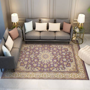 Purple Traditional Plush Vintage Area Rugs Floor Mat for Living Room Hall Office
