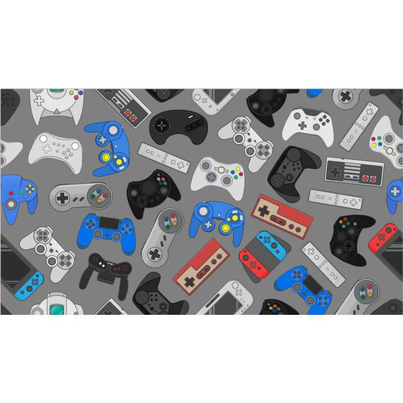 Game Console Pattern Grey Modern Rugs for Bedroom Kids Room Nursery