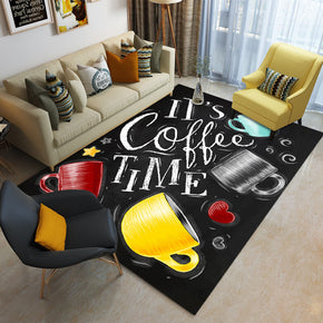 Modern Black Simple Cup Pattern Rugs for Bedroom Living room