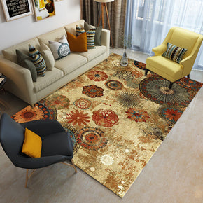 Retro Beige Floral Pattern Rugs for Bedroom Living room