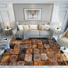 Brown Pattern Rugs for Bedroom Living room