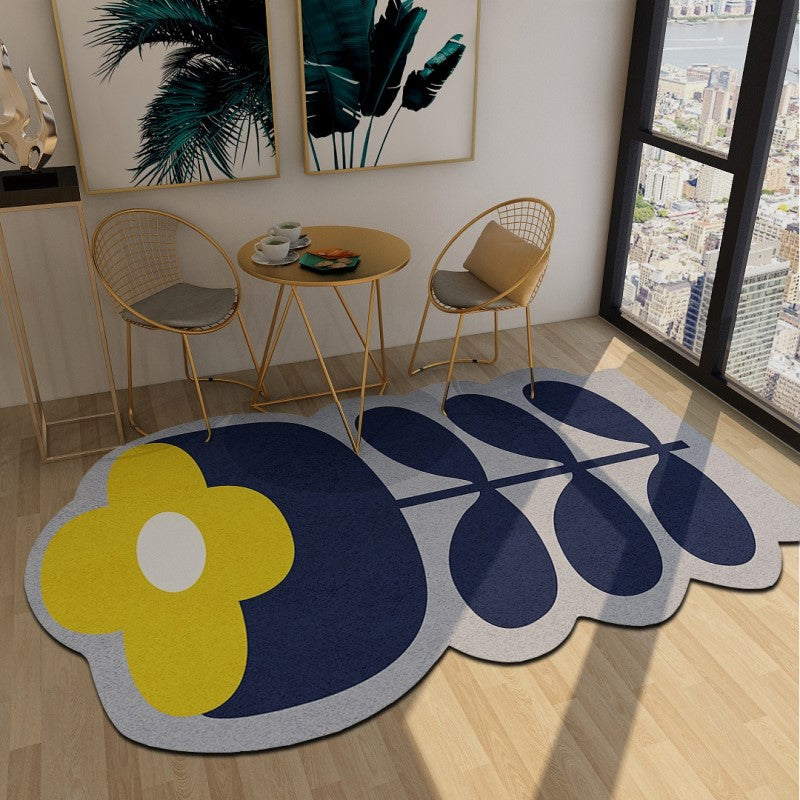 Simple Modern Flower Shape Irregular Rugs for Bedroom Living room