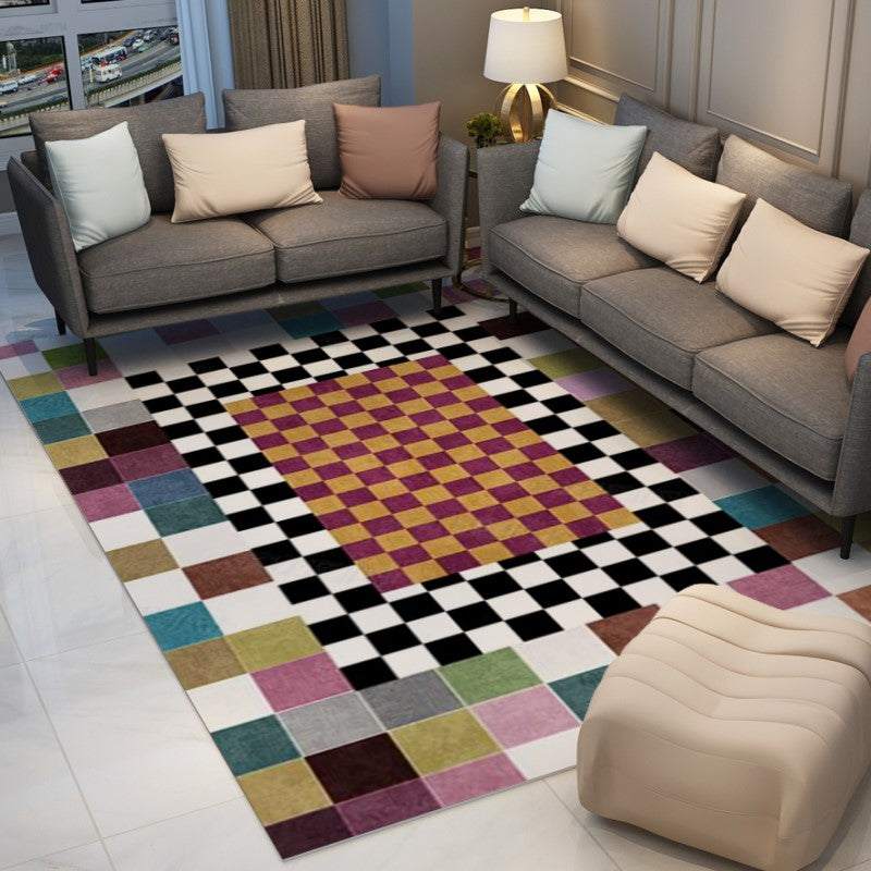 Colorful Square Mosaic Abstract Modern Carpets for the Living Room Hall