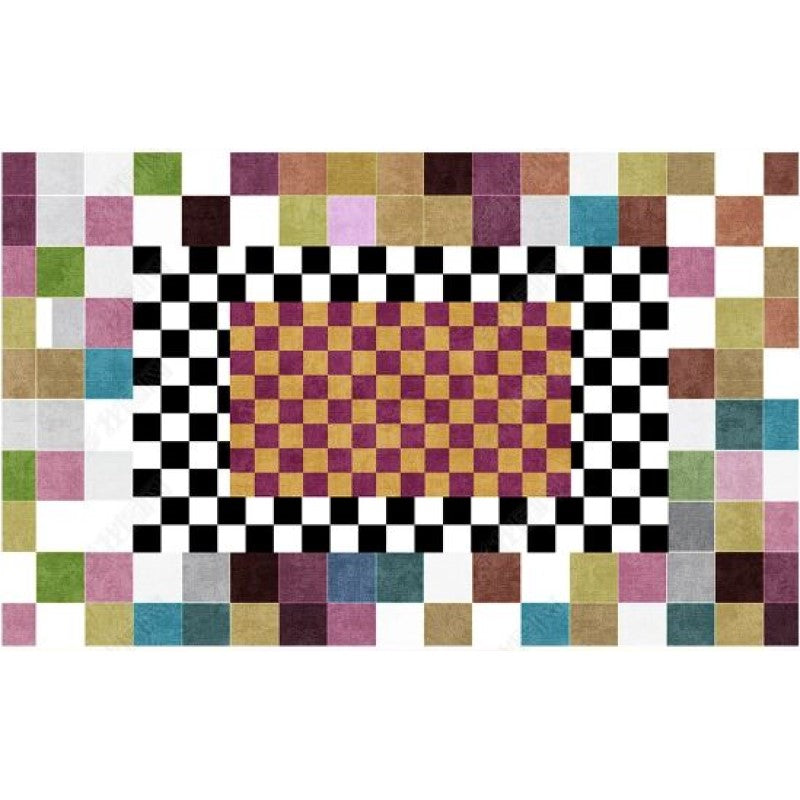Colorful Square Mosaic Abstract Modern Carpets for the Living Room Hall