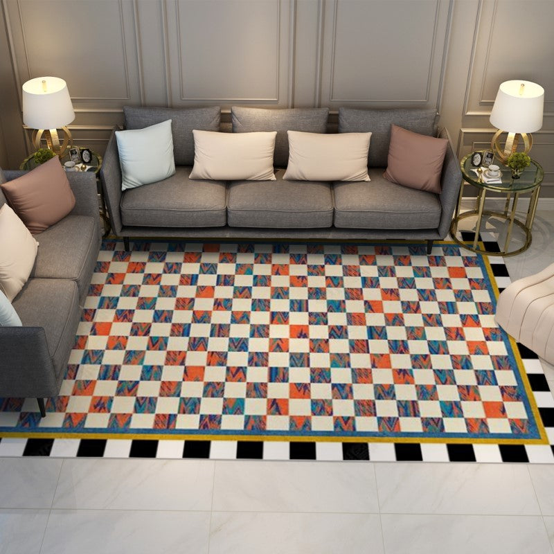 Multi-color Grid Abstract Modern Carpets for the Living Room Hall