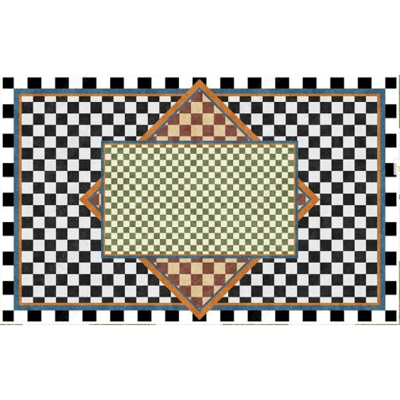 Three-color Stitching Grid Abstract Modern Rugs for Living Room Dining Room Bedroom