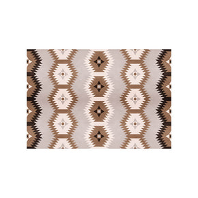 Brown Abstract Geometric Rug Bedroom Living Room Sofa Floor Mat