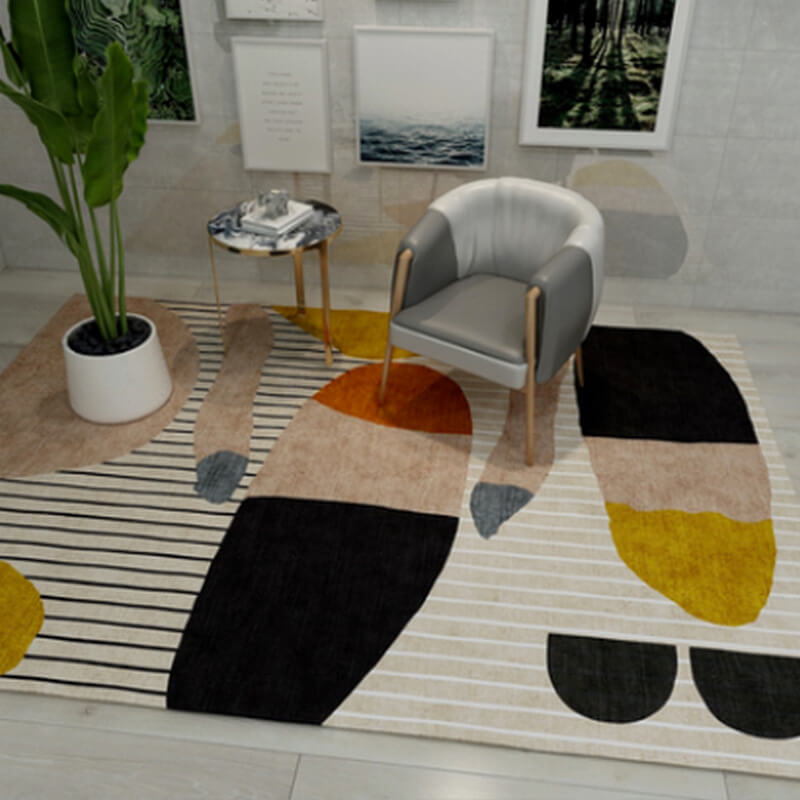 06 Multi-colours Geometric Printed Simplicity Carpet for Bedroom Living Room
