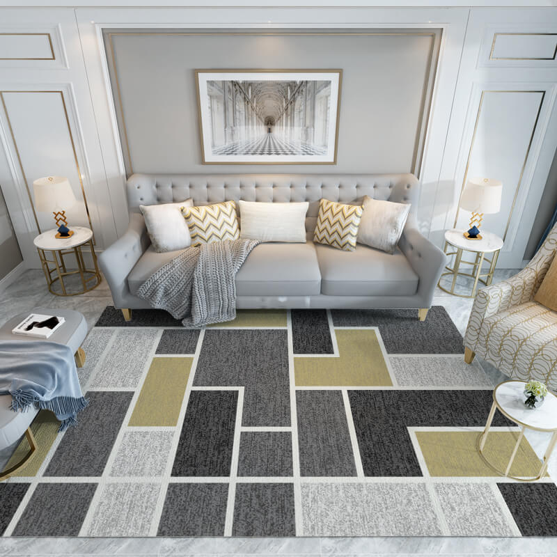 Checkered Geometric Rugs for Living Room Dining Room Bedroom