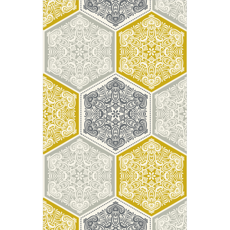 Flower Pattern Hexagon Geometric Rugs for Living Room Dining Room Bedroom