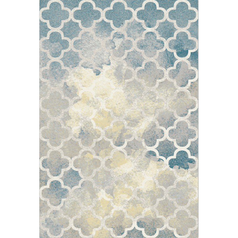 Blue-gray Lantern Geometric Rugs for Living Room Dining Room Bedroom