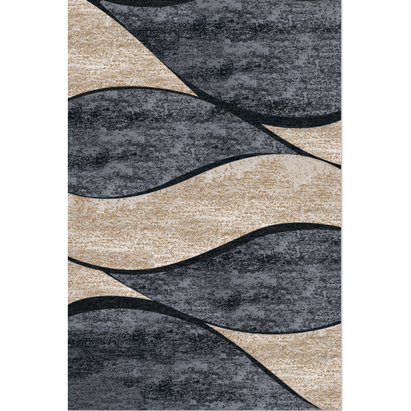 Black Brown Abstract Geometric Rugs for Living Room Dining Room Bedroom