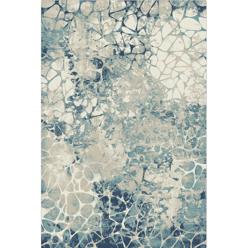 Blue Gray Water Ripple Geometric Rugs for Living Room Dining Room Bedroom Hall