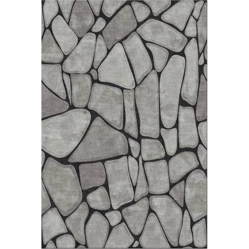 Grey Stones Pattern Rugs for Living Room Dining Room Bedroom Hall