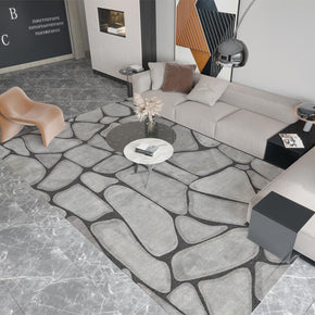 Grey Stones Pattern Rugs for Living Room Dining Room Bedroom Hall