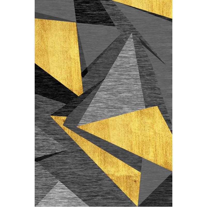 Black Yellow Geometric Rugs for Living Room Dining Room Bedroom Hall