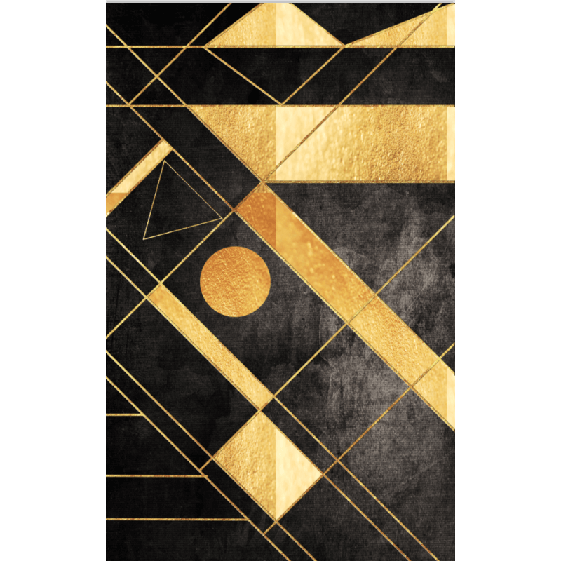 Black Yellow Splicing Geometric Rugs for Living Room Dining Room Bedroom