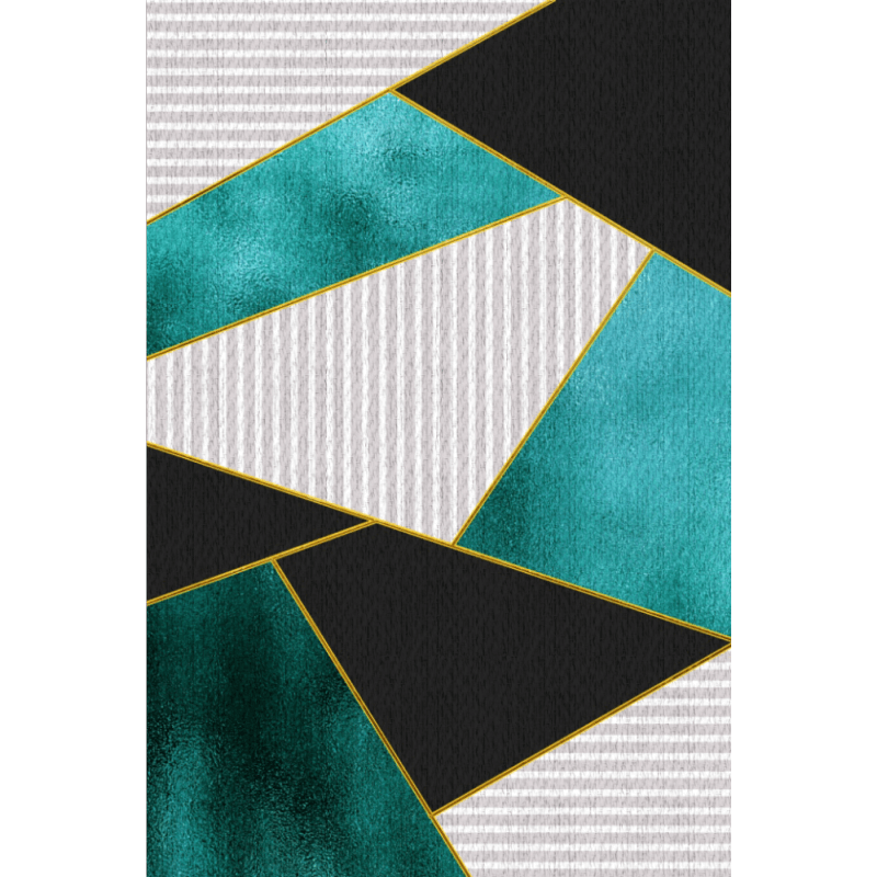 Tricolor Splicing Geometric Rugs for Living Room Dining Room Bedroom