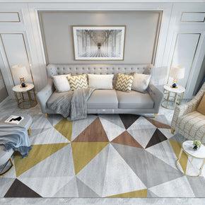 Multicolor Triangle Stitching Geometry Rugs for Living Room Dining Room Bedroom Hall