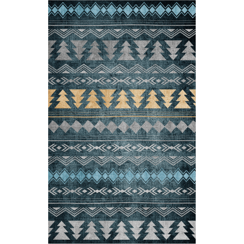 Blue Moroccan Geometric Rugs for Living Room Dining Room Bedroom Hall