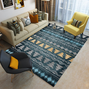 Blue Moroccan Geometric Rugs for Living Room Dining Room Bedroom Hall