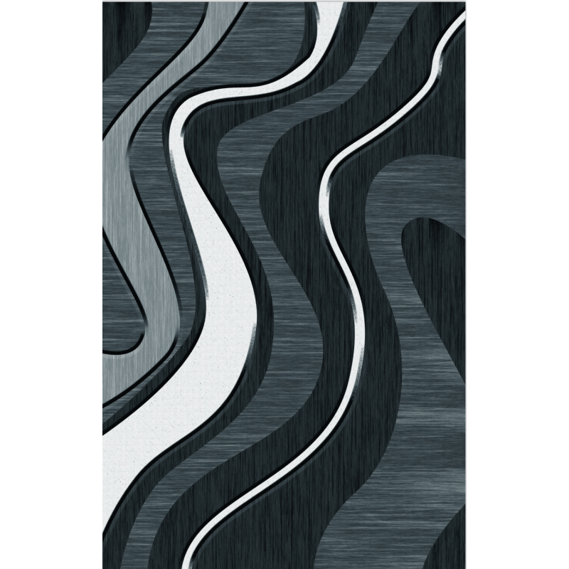 Gray Black Abstract Lines Rugs for Living Room Dining Room Bedroom Hall