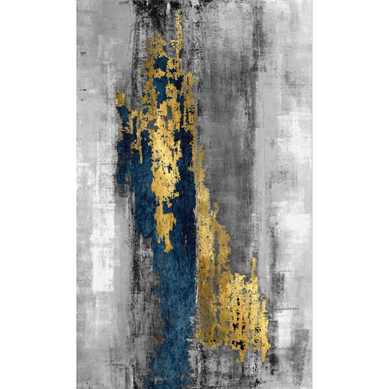Blue Grey Abstract Rugs for Living Room Dining Room Bedroom Hall