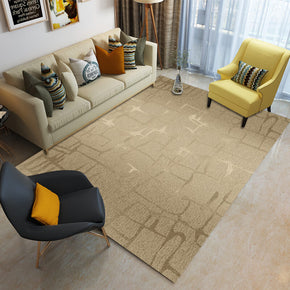 Brown Simple Abstract Rugs for Living Room Dining Room Bedroom Hall
