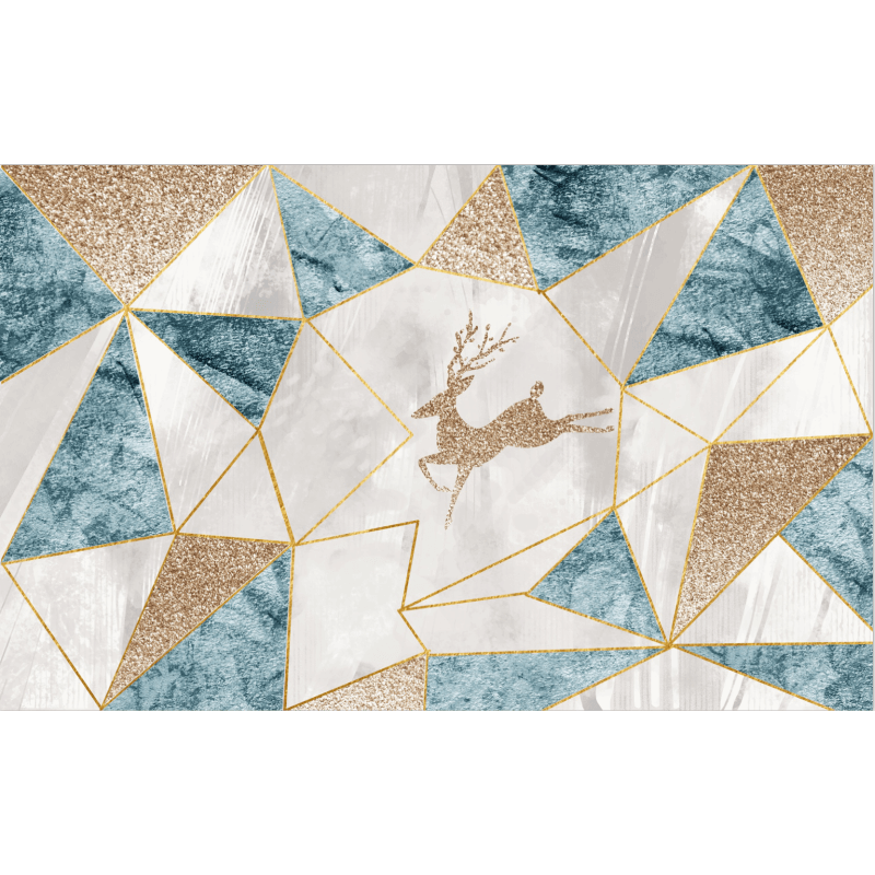 Geometry Golden Fawn Area Rugs Floormat for Living Room Bedroom Office Hall