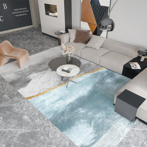 Gray and Blue Mosaic Color Carpet Area Rugs Floormat for Living Room Bedroom Office Hall