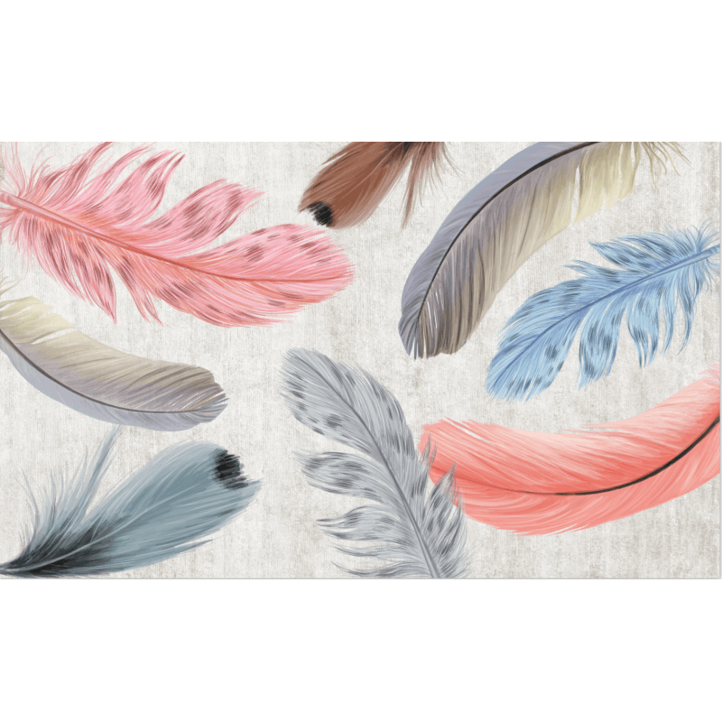 Multi-colours Feather Area Rugs Floormat for Living Room Bedroom Office Hall